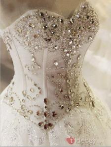 Robe de Mariée Pailletée Cristal Perles en Tulle